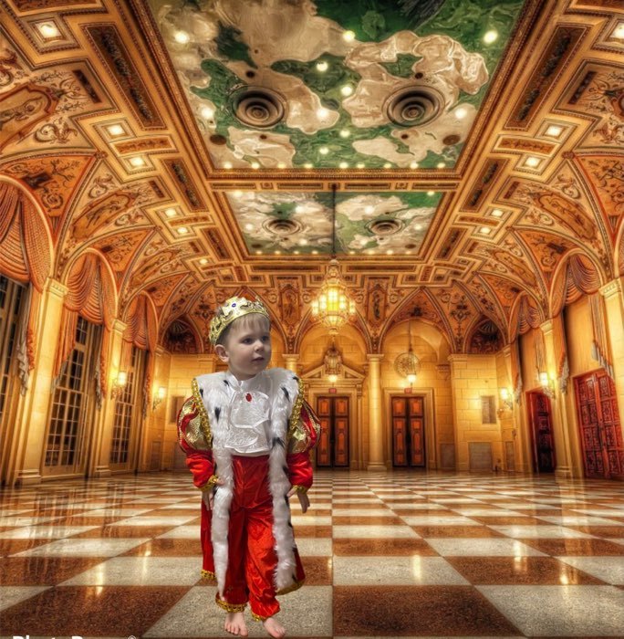 Фотография покупателя товара Карнавальный костюм «Король», бархат, брюки, мантия, корона, р. 28, рост 110 см,