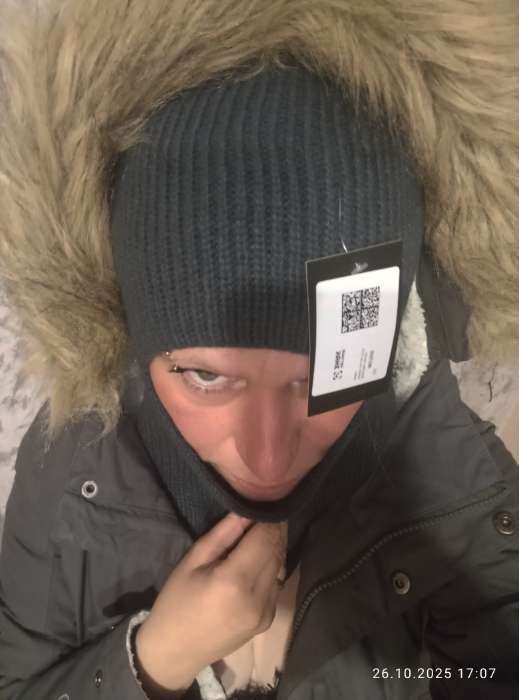 Фотография покупателя товара Балаклава женская MINAKU, размер one size 52-58, серая - Фото 1