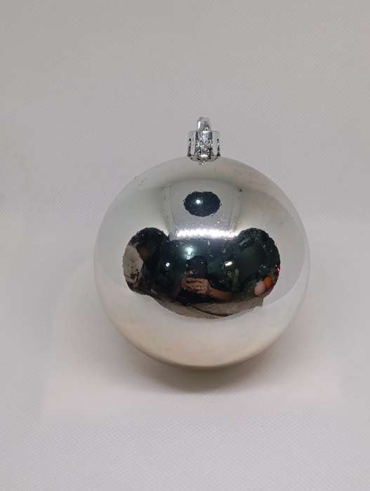 Фотография покупателя товара Ёлочные игрушки «Винтажный глянец», шары новогодние, набор 6 шт., d=8 см, серебристый - Фото 2