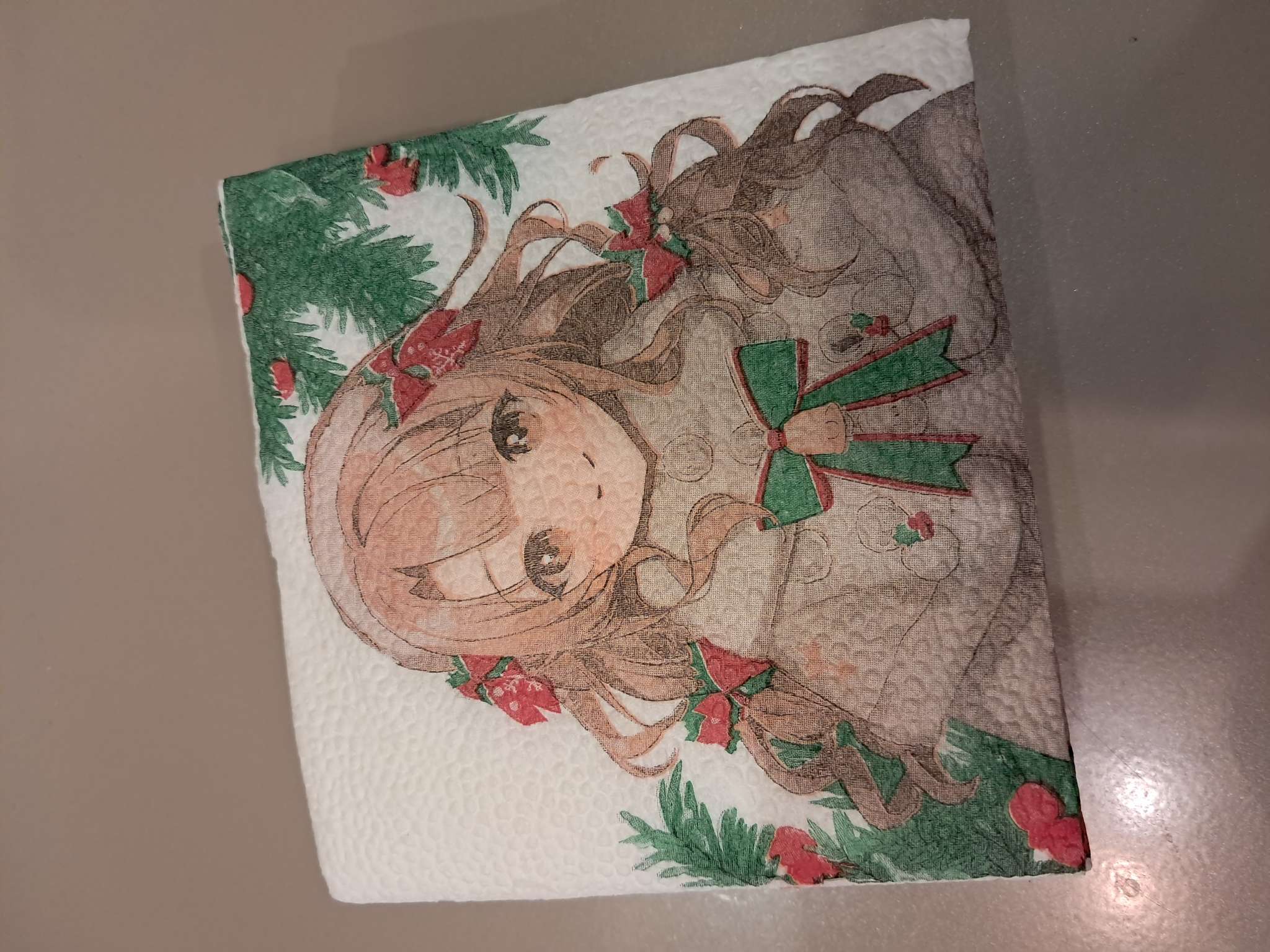 Фотография покупателя товара Салфетки бумажные «С Новым годом: аниме», однослойные, 24×24 см, 20 шт. - Фото 1