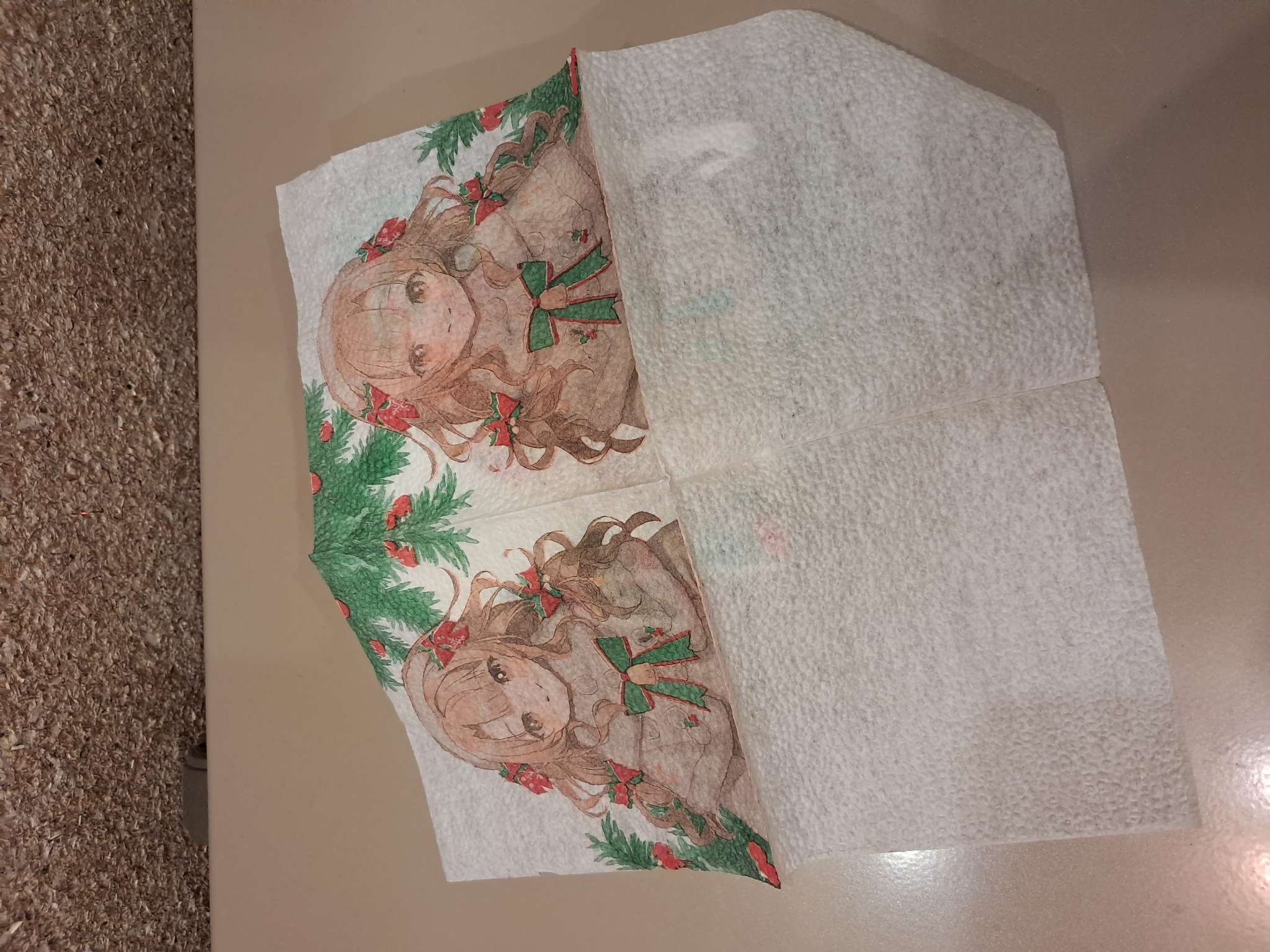 Фотография покупателя товара Салфетки бумажные «С Новым годом: аниме», однослойные, 24×24 см, 20 шт. - Фото 2