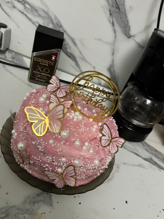 Фотография покупателя товара Топперы для торта «Бабочки» 10 шт., розовый - Фото 1