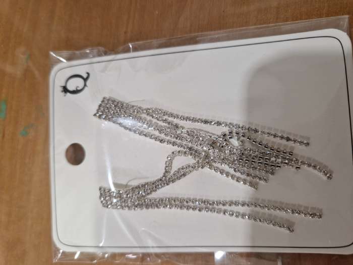 Фотография покупателя товара Серьги висячие со стразами «Водопад» на прямоугольнике, цвет белый в золоте, 11,5 см - Фото 1