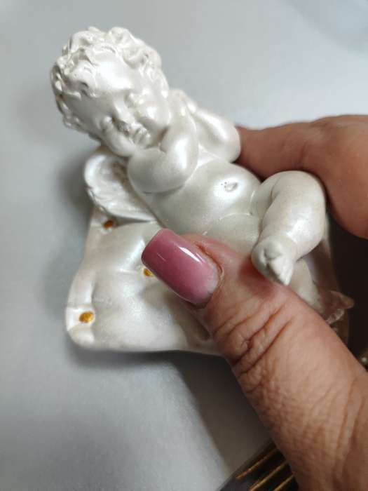 Фотография покупателя товара Шкатулка для украшений «Ангел лежит на животе», гипс, 9×9×9 см, перламутр - Фото 1