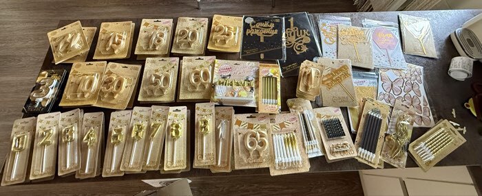 Фотография покупателя товара Топпер для торта «С днём рождения», акрил, золотой - Фото 1