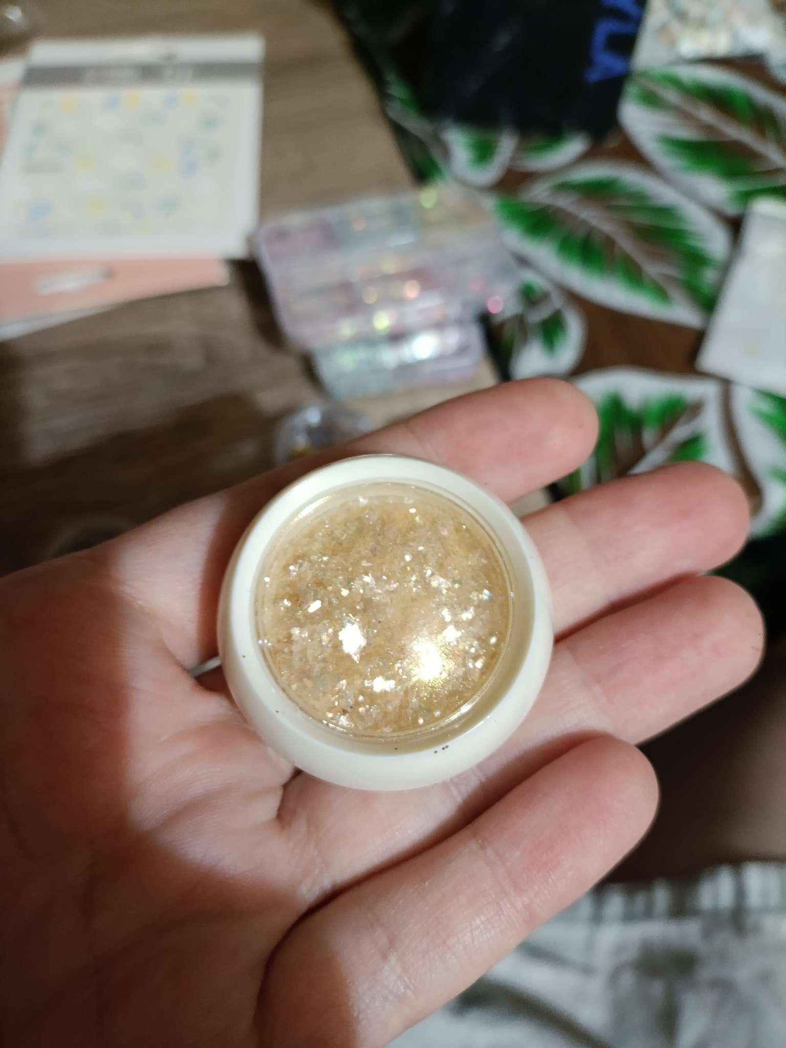 Фотография покупателя товара Опаловая пудра для декора ногтей, в баночке, розовая - Фото 6