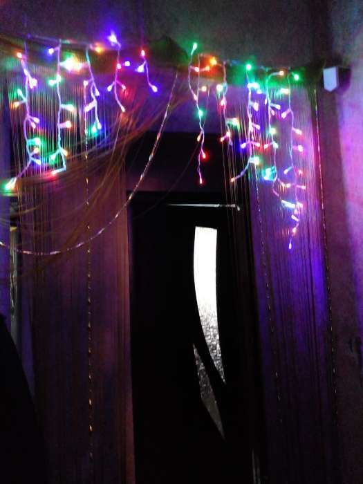 Фотография покупателя товара Гирлянда «Бахрома-арка» 1 × 1 м, IP20, прозрачная нить, 126 LED, свечение белое, 8 режимов, 220 В - Фото 2