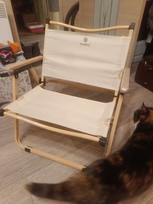 Фотография покупателя товара Кресло складное, 53×47×63 см, до 120 кг, цвет бежевый - Фото 3