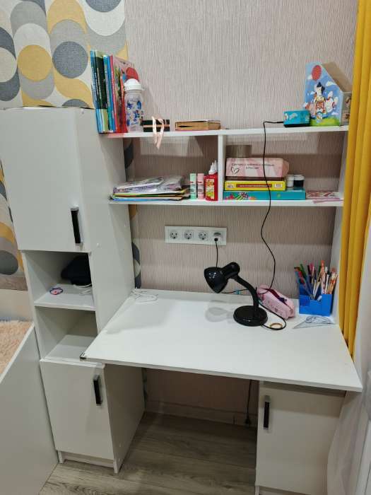 Фотография покупателя товара УЦЕНКА Стол компьютерный Клик Мебель, 1230×570×1600 мм, с надстройкой, ясень шимо темный/светлый 426 - Фото 2