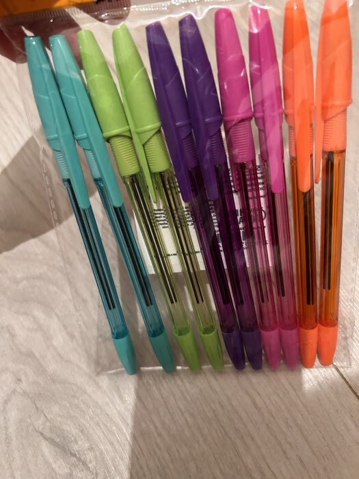 Фотография покупателя товара Ручка шариковая, 0.5 мм, стержень синий, корпус с прозрачным держателем, МИКС - Фото 1