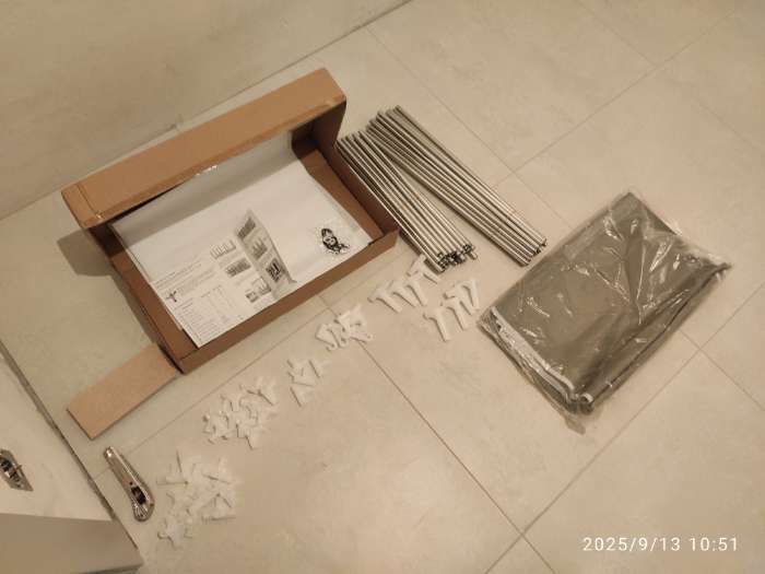 Фотография покупателя товара Шкаф тканевый каркасный, складной LaDо́m, 125×45×168 см, серый - Фото 2