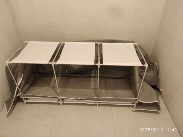Фотография покупателя товара Шкаф тканевый каркасный, складной LaDо́m, 125×45×168 см, серый - Фото 3