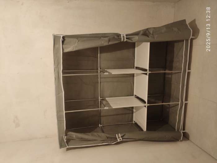 Фотография покупателя товара Шкаф тканевый каркасный, складной LaDо́m, 125×45×168 см, серый - Фото 4