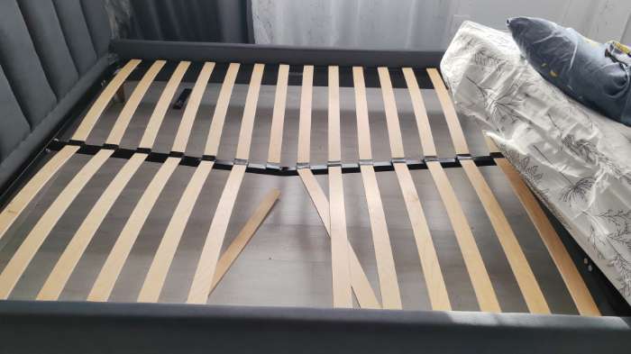 Фотография покупателя товара Кровать двуспальная «Рошаль», с ортопедическим основанием, 1600×2000 мм, велюр, цвет серый - Фото 14