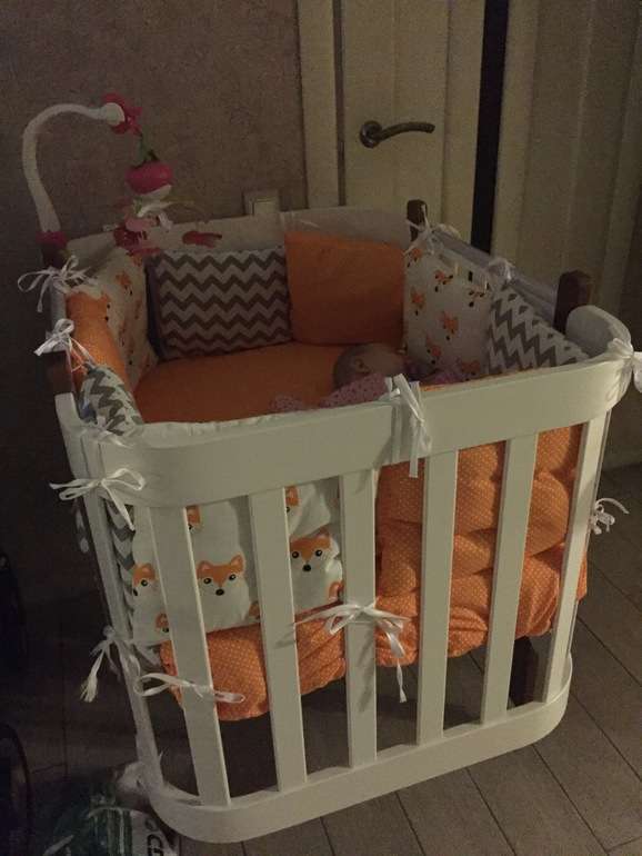 Фотография покупателя товара Детская кроватка-трансформер Happy Baby MOMMY, овальная/прямоугольная - Фото 1