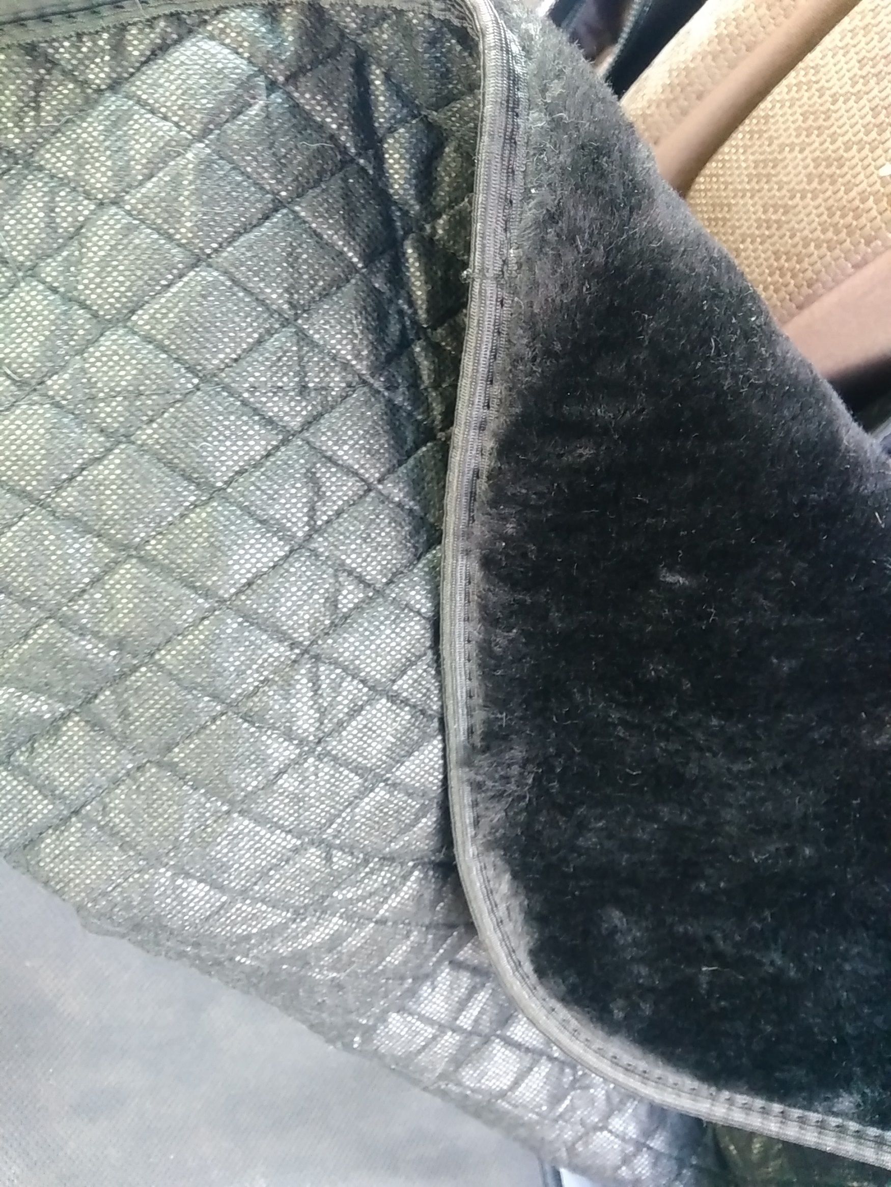 Фотография покупателя товара Накидка на сиденье, натуральная шерсть, 145х55 см, серая - Фото 2