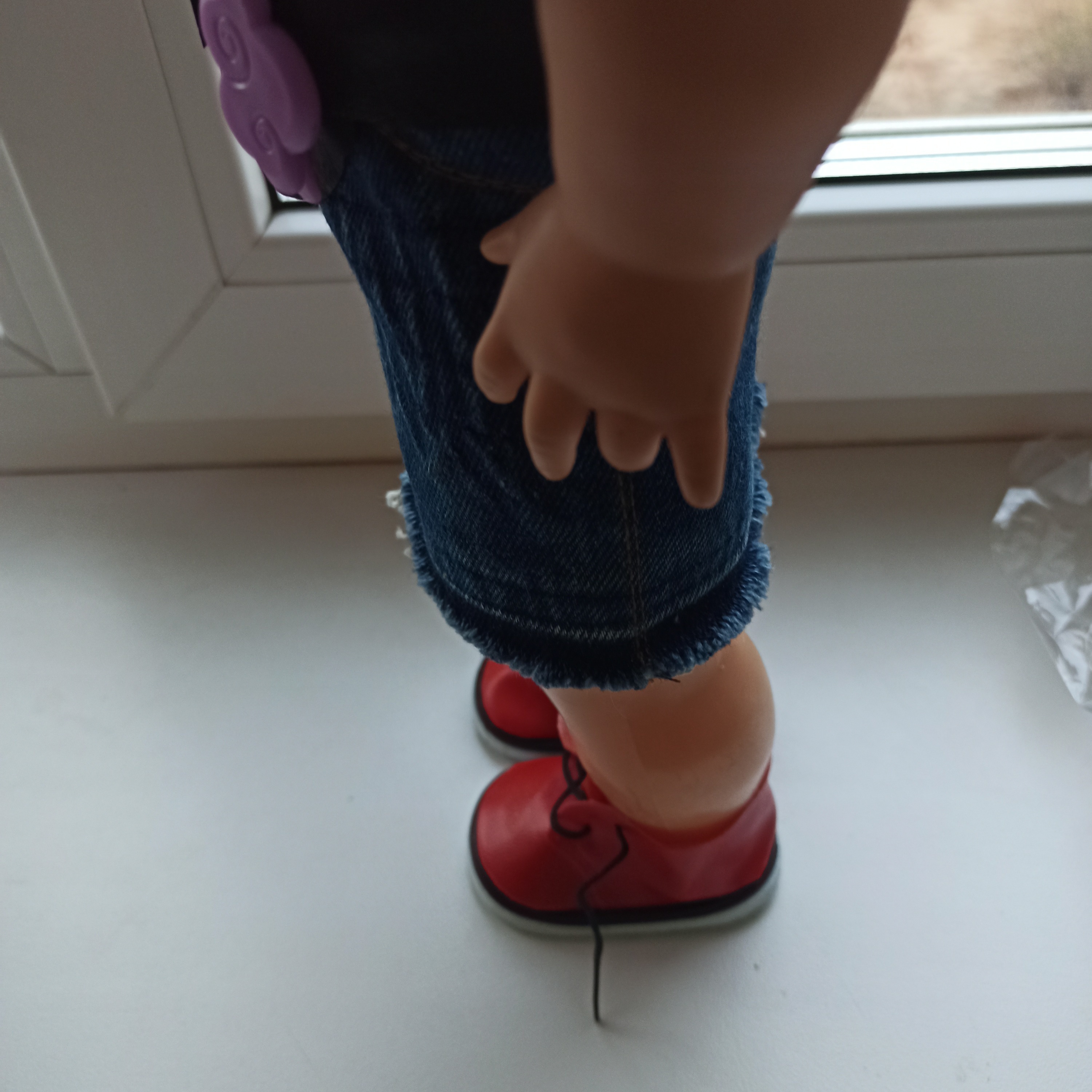 Фотография покупателя товара Ботинки для куклы «Завязки», длина подошвы: 7,5 см, 1 пара, цвет нежно-розовый - Фото 4