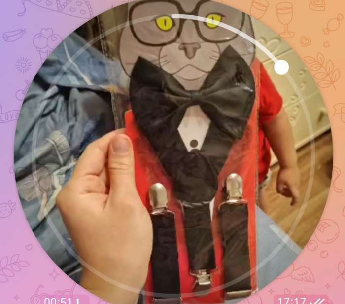 Фотография покупателя товара Подтяжки детские «Выбражулька», ширина 2.5 см, бабочка, чёрная - Фото 2