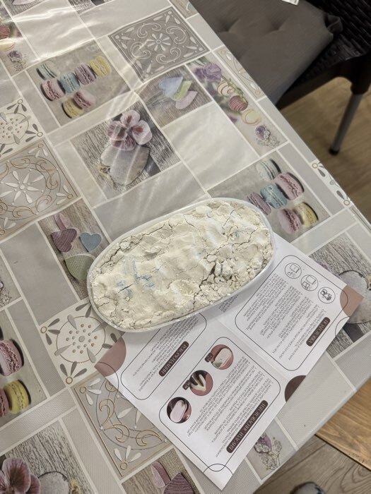 Фотография покупателя товара Подставка из гипса. Набор для создания поддона с красками «Овал» - Фото 1