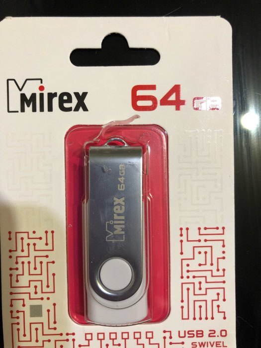 Фотография покупателя товара Флешка Mirex SWIVEL WHITE, 64 Гб, USB2.0, чт до 25 Мб/с, зап до 15 Мб/с,  белый-серый - Фото 2
