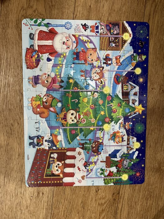 Фотография покупателя товара УЦЕНКА Светящийся пазл «Новогодняя ярмарка» 120 деталей - Фото 1