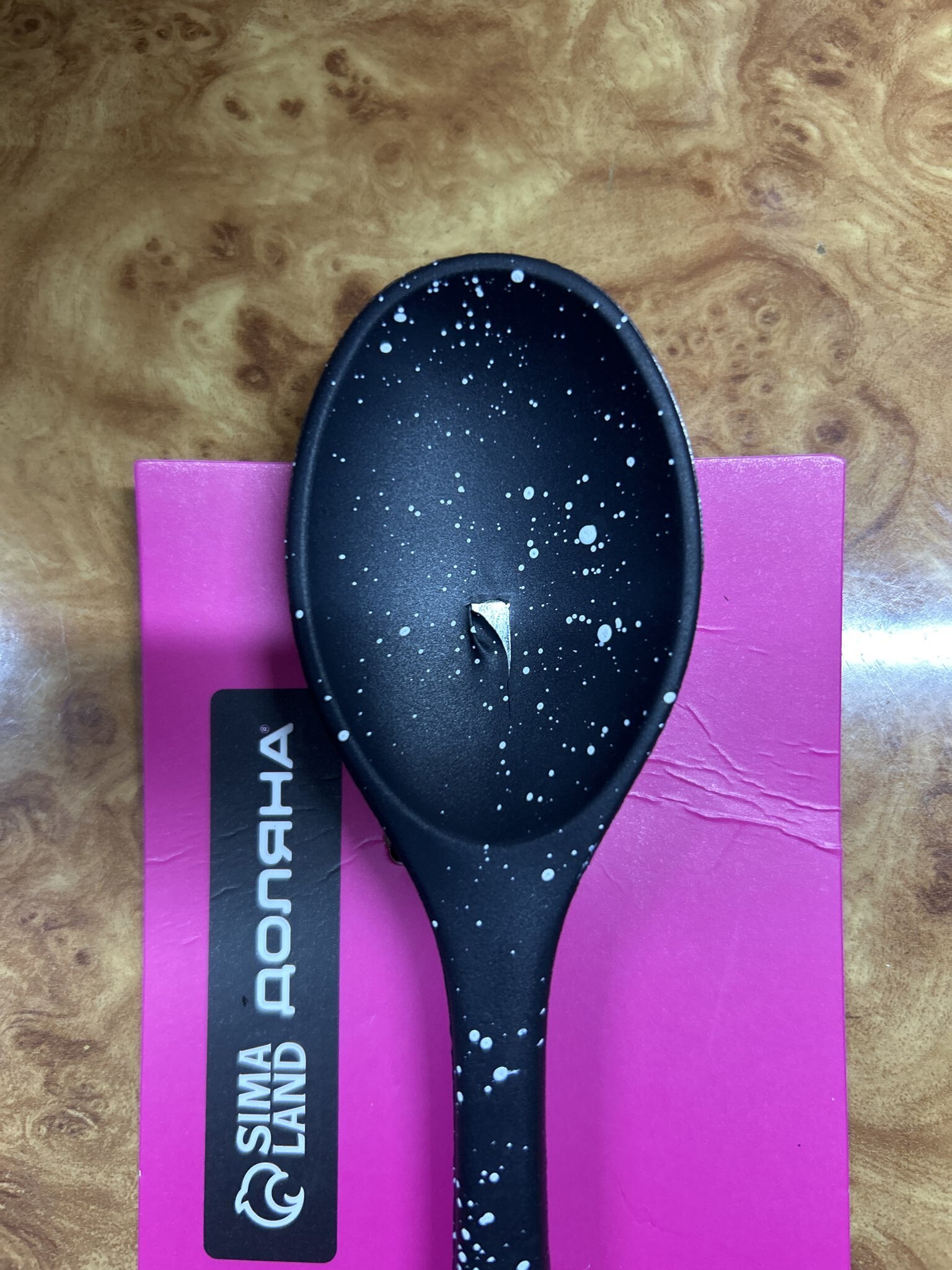 Фотография покупателя товара Ложка гарнирная Доляна «Орион», силикон, 21×4.3 см, цвет чёрный - Фото 2