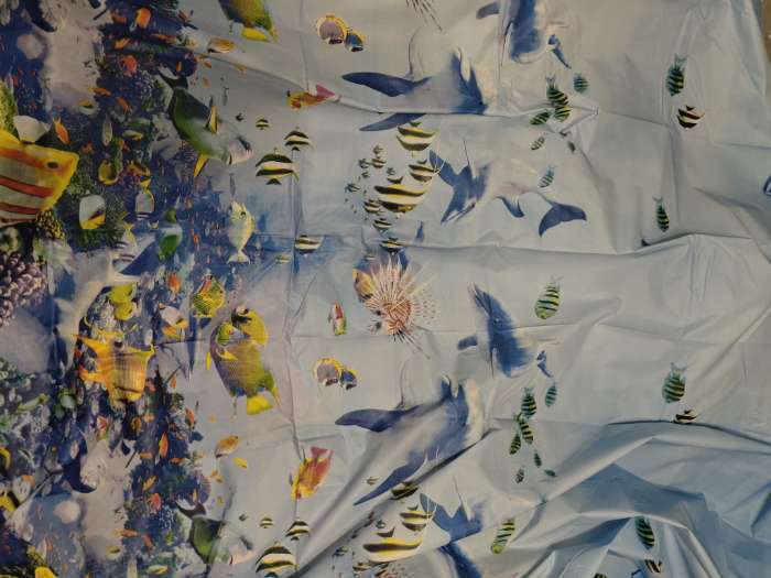 Фотография покупателя товара Штора для ванны Доляна «Морская», 180×180 см, EVA - Фото 2