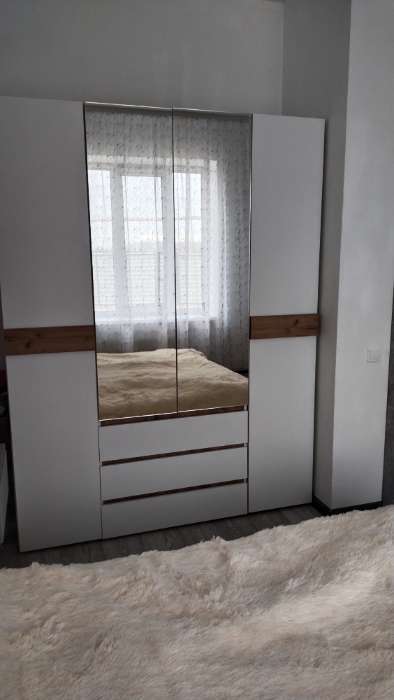 Фотография покупателя товара УЦЕНКА Шкаф четырехстворчатый с зеркалом Мечта, 1600х510х2108, Белый/Крафт золотой - Фото 1