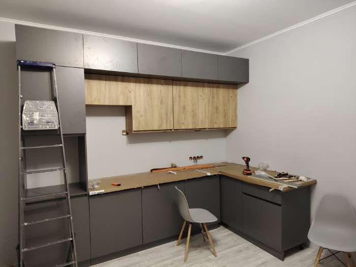 Фотография покупателя товара Кухонный гарнитур в потолок «Виктория», 3000 мм, цвет графит - Фото 34