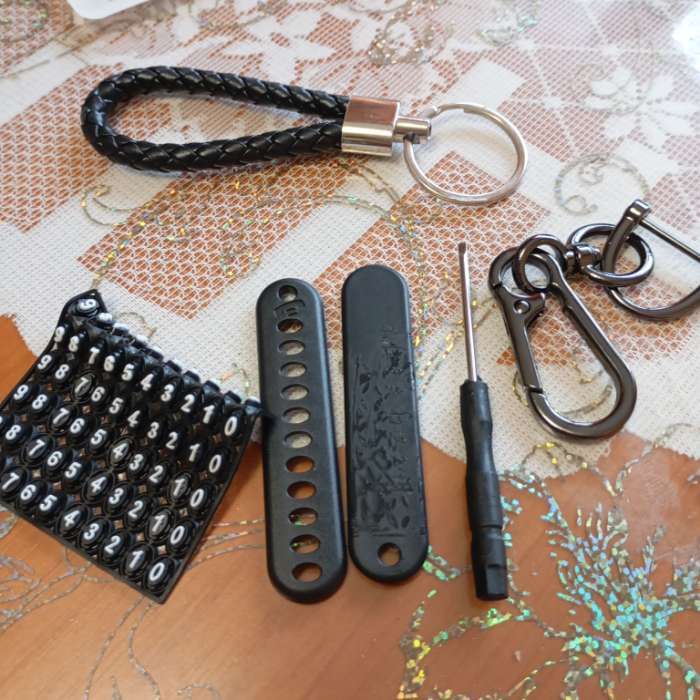 Фотография покупателя товара Брелок для ключей TORSO, петля с номером телефона, карабин, чёрный - Фото 1