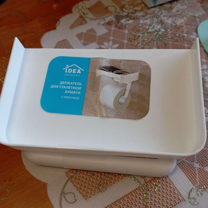 Фотография покупателя товара Держатель для туалетной бумаги с полочкой, белый - Фото 13