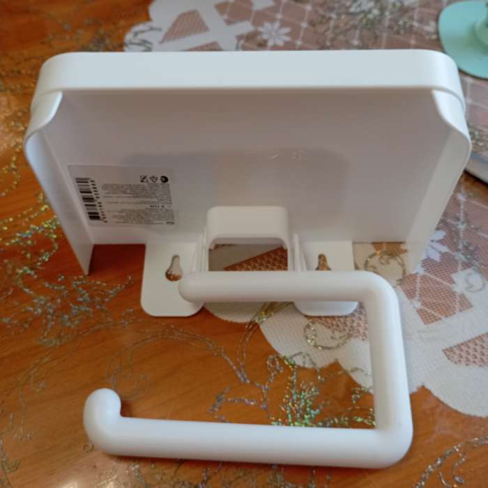 Фотография покупателя товара Держатель для туалетной бумаги с полочкой, белый - Фото 12