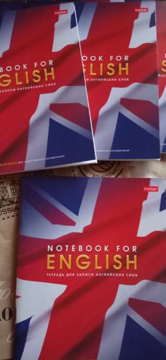 Фотография покупателя товара Тетрадь - словарь для записи иностранных слов 48 листов, «Английский флаг», со справочной информацией - Фото 1