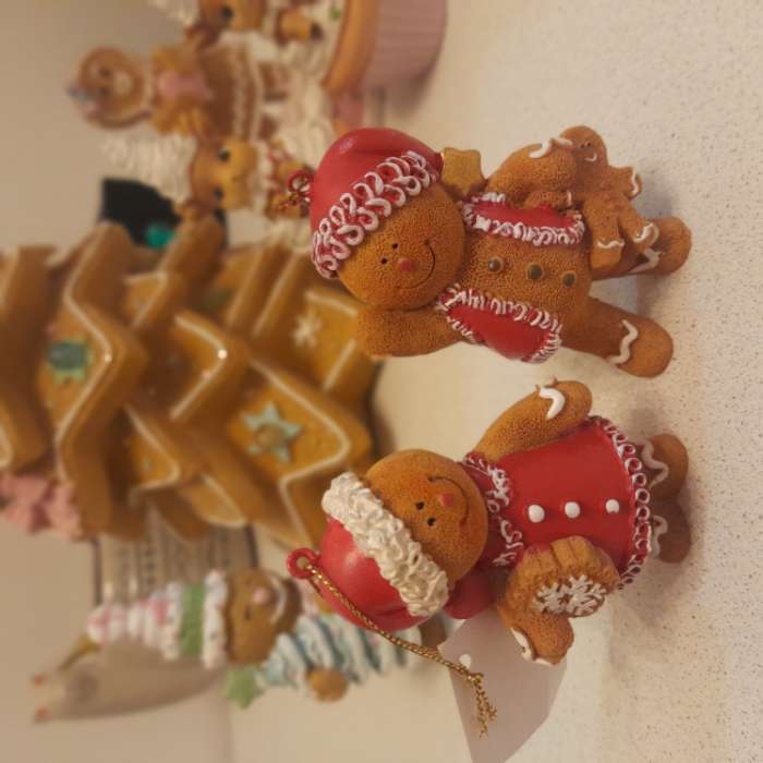 Фотография покупателя товара Фигурка-подвеска полистоун «Имбирный снеговик в новогоднем наряде», ёлочная игрушка, 5.5×4×8.5 см, МИКС - Фото 1