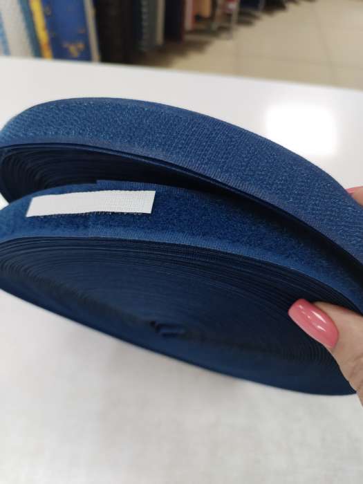 Фотография покупателя товара Липучка, 20 мм, 25±1 м, тёмно-синий - Фото 1