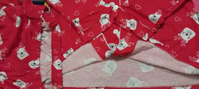 Фотография покупателя товара Пижама новогодняя женская (рубашка, брюки) KAFTAN Мишки, красная, размер 52-54 - Фото 1