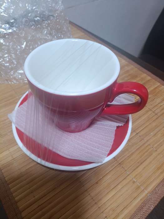 Фотография покупателя товара Кофейная пара Magistro Coffee time, 2 предмета: чашка 280 мл, блюдце d=15.5 см, фарфор, красная - Фото 2