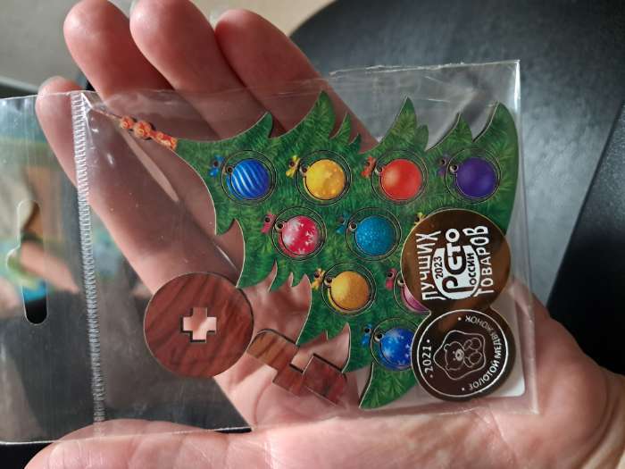 Фотография покупателя товара Модель из дерева «Ёлка сборная. Разноцветные шарики» - Фото 2