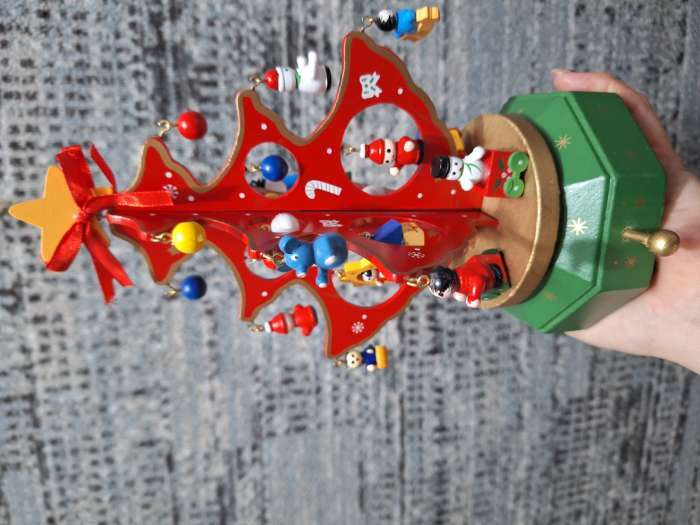 Фотография покупателя товара УЦЕНКА Сувенир новогодний «Ель на подставке с игрушками» (набор 18 предметов,) музыкальная, заводная - Фото 1