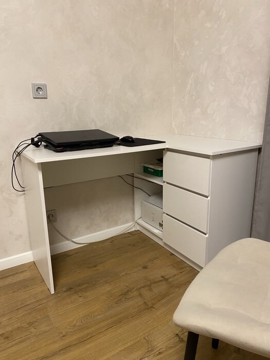 Фотография покупателя товара Стол компьютерный «Мадера», 3 ящика, 1244×850×770 мм, цвет белый - Фото 1