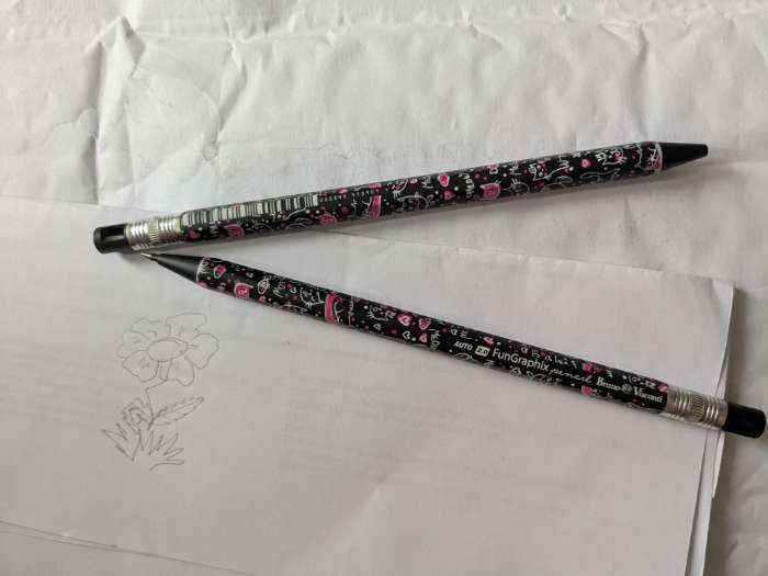 Фотография покупателя товара Карандаш механический цанговый 2.0 мм FunGraphix «Чёрные котята», НВ, шестигранный, пластиковый корпус, с точилкой - Фото 1