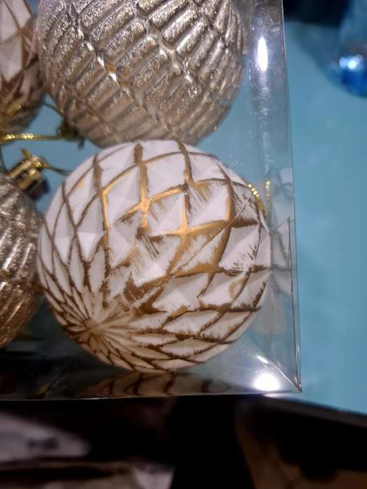 Фотография покупателя товара Ёлочные игрушки «Авива», шары новогодние, набор 4 шт., d=8 см, сетка, золотистый - Фото 10
