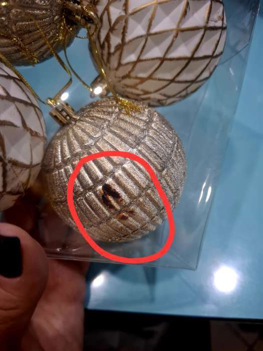 Фотография покупателя товара Ёлочные игрушки «Авива», шары новогодние, набор 4 шт., d=8 см, сетка, золотистый - Фото 11