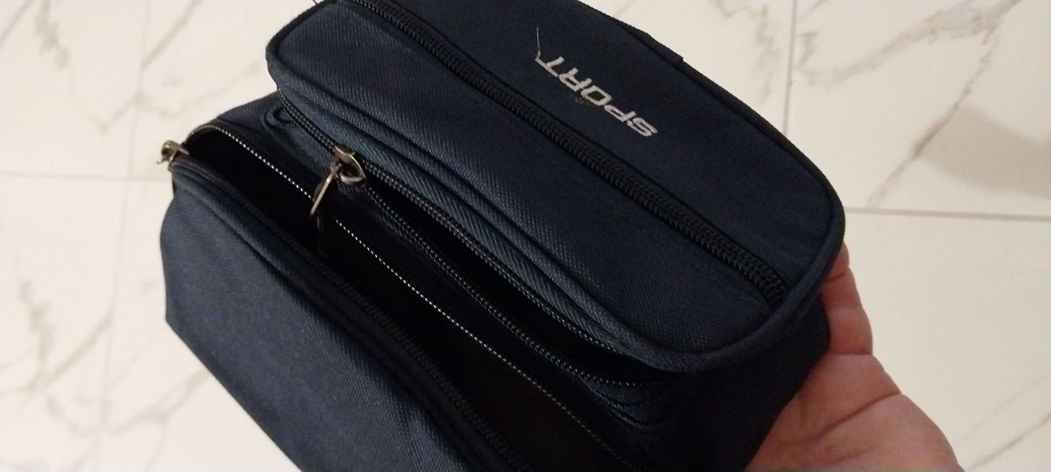 Фотография покупателя товара Сумка поясная на молнии, 30×10×14 см, с наружными карманами, серая - Фото 1