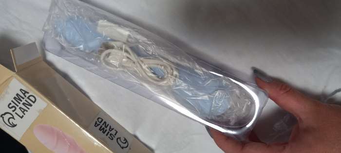 Фотография покупателя товара Вибратор массажный, 10 режимов, 22×3 см, USB, голубой - Фото 2