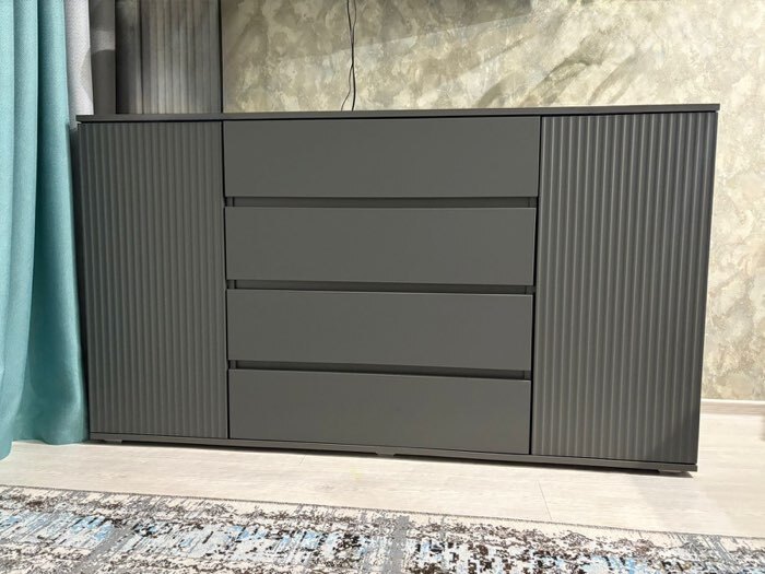 Фотография покупателя товара Комод напольный «Марвэл», 2 двери, 4 ящика, 1600×450×900 мм, цвет браш вайт/дуб крафт - Фото 3