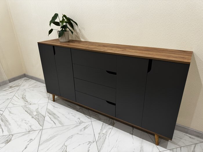 Фотография покупателя товара Тумба многофункциональная, 1800×388×939 мм, цвет дуб крафт табачный, графит - Фото 3