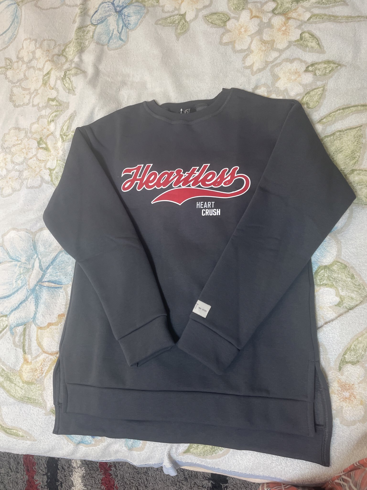 Фотография покупателя товара Свитшот женский удлинённый с начёсом MIST Cozy style, графит, размер 56 - Фото 1