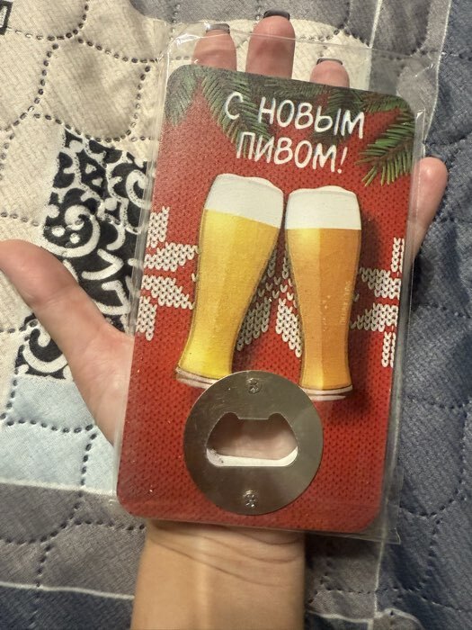 Фотография покупателя товара Открывашка для пива новогодняя «Снеговик», 7.7×14.6 см - Фото 2