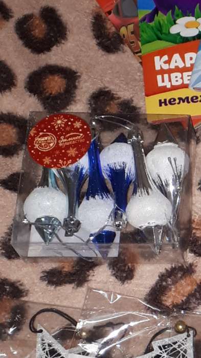 Фотография покупателя товара Ёлочные игрушки набор 6 шт. «Сосульки царские» 3.5×8.5 см, МИКС - Фото 1